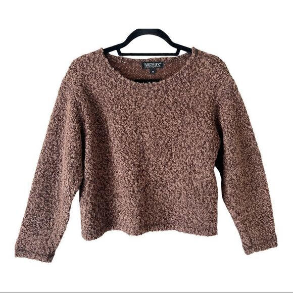 Karen Kane Brown Long Sleeve Wool Blend Crop Sweater Size Medium - Picture 1 of 9
